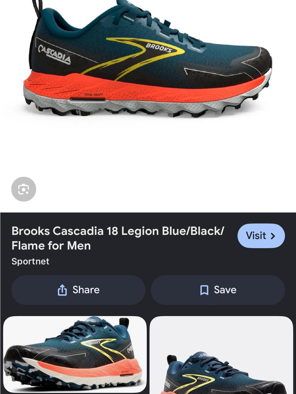 Brooks Men's Trail Running Shoe in Legion Blue with Black and Flame